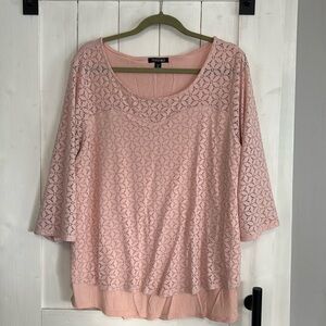 Roz & Ali - Eyelet Blouse - Blush Pink